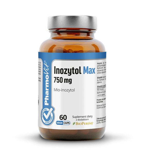 Inozytol Max 750 mg Mio-inozytol 60 kaps Vege | Clean Label Pharmovit