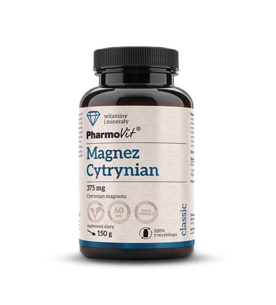 Magnez Cytrynian 375 mg 150 g | Classic Pharmovit