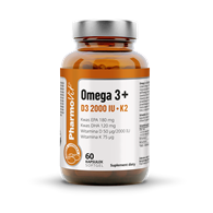Omega 3+ D3 2000IU+K2 60 kaps Softgel | Clean label Pharmovit