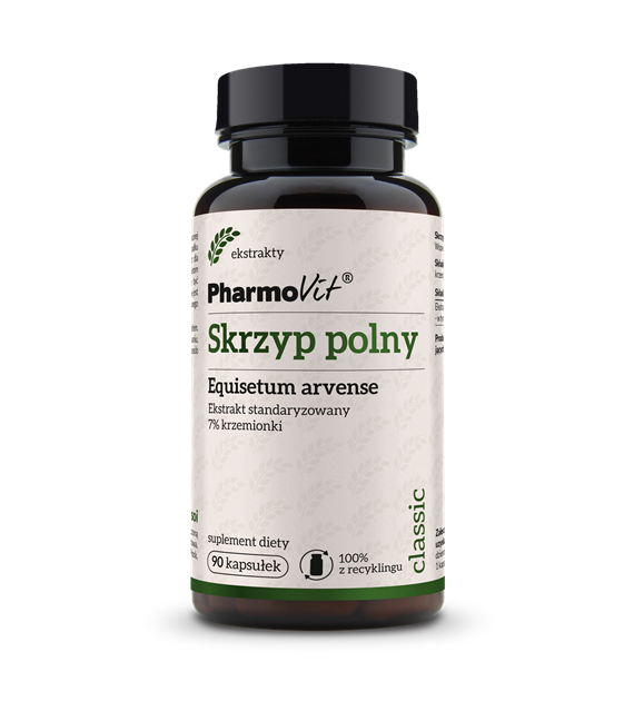 Skrzyp polny Equisetum arvense Ekstrakt standaryzowany 7% krzemionki 90 kaps | Classic Pharmovit